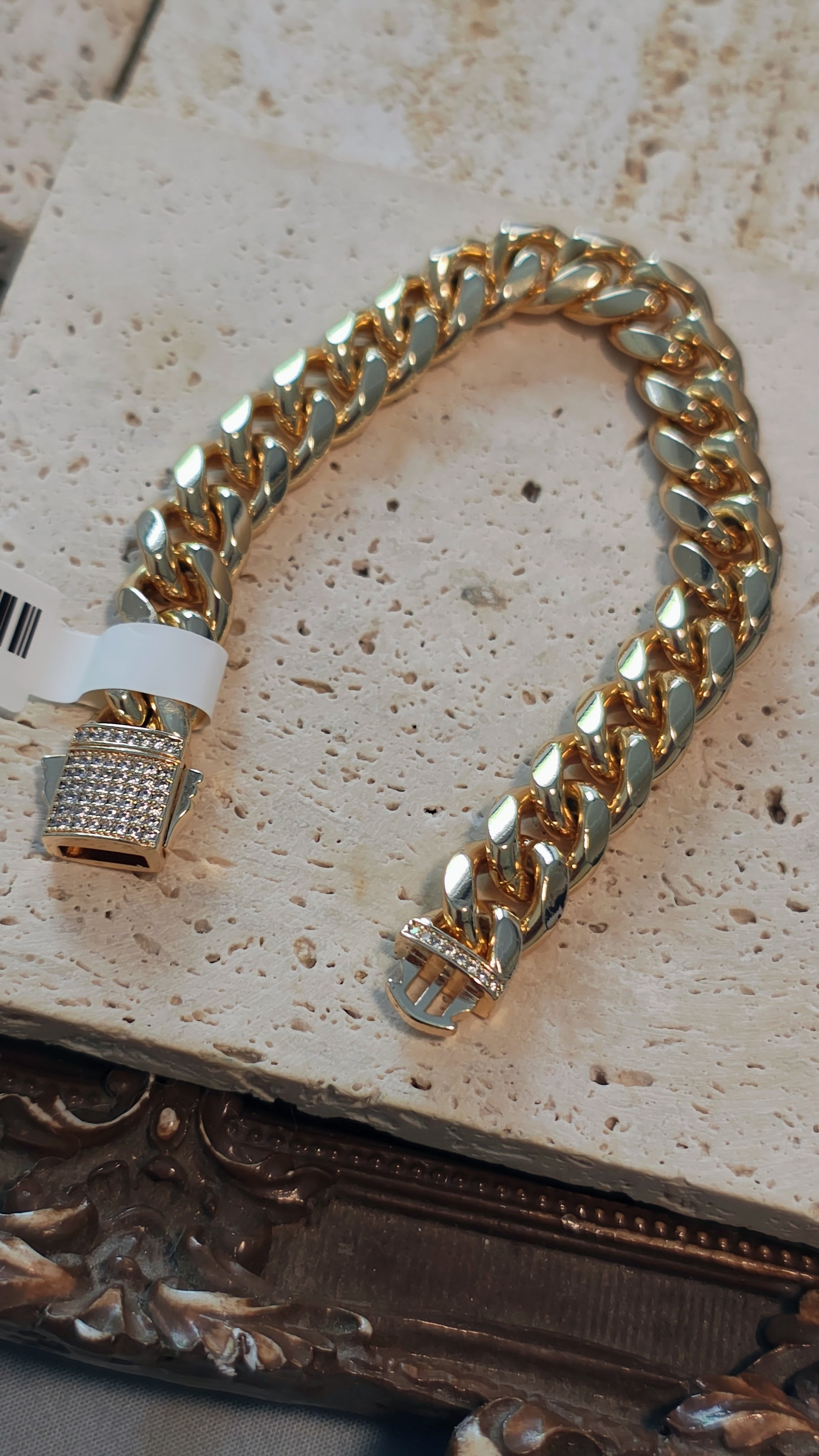 Pulseira correntaria  FECHO CRAVEJADO M