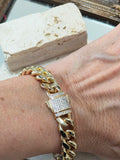 Pulseira correntaria  FECHO CRAVEJADO M